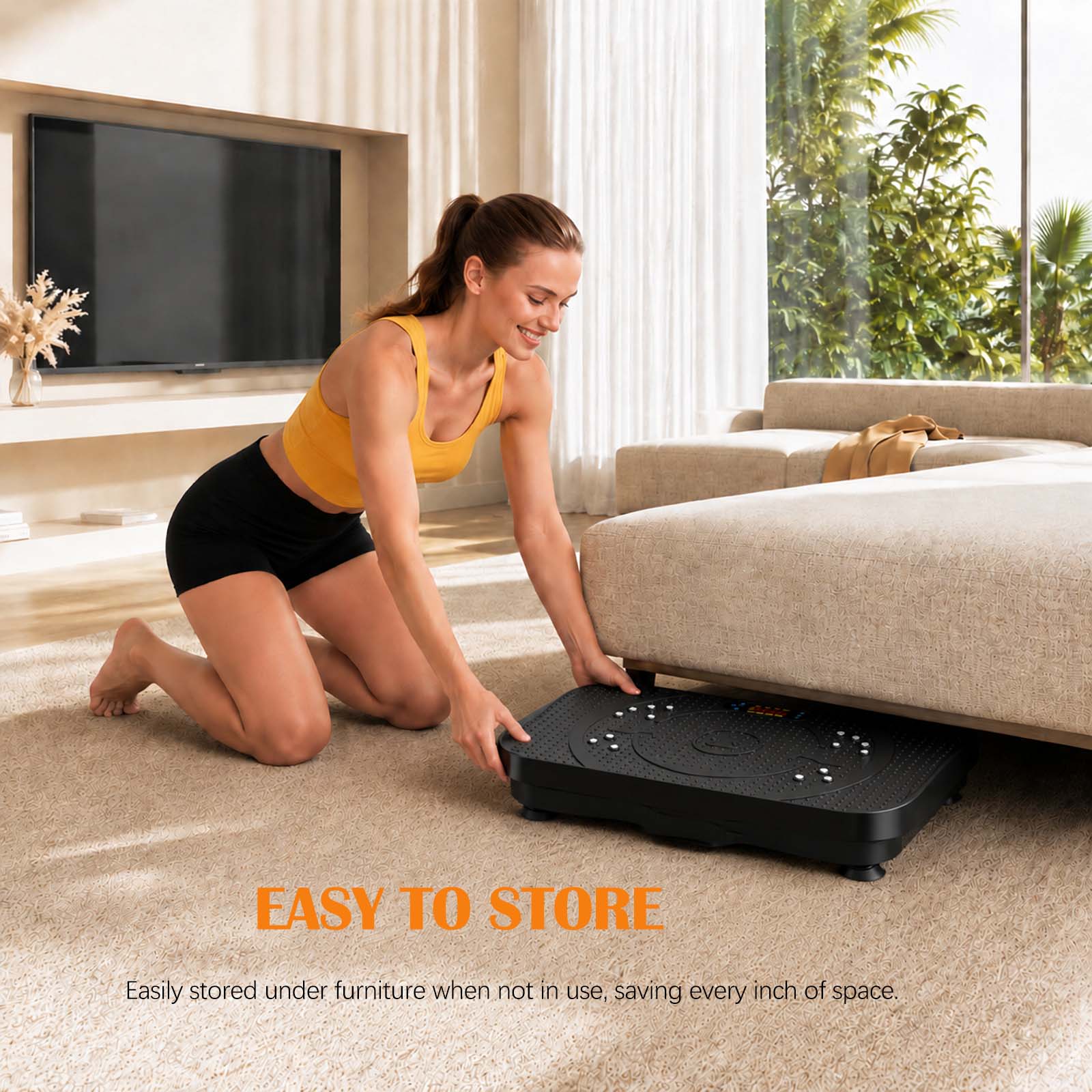 Vibration Plate Exercise Machine, 999 Speeds Whole Body Workout Vibration Platform with Smooth Acupressure Surface, 4 Modes Vibrate Board for Lymphatic Drainage & Weight Loss,330 LBS