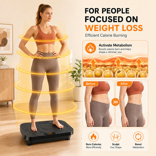 Vibration Plate Exercise Machine, 999 Speeds Whole Body Workout Vibration Platform with Smooth Acupressure Surface, 4 Modes Vibrate Board for Lymphatic Drainage & Weight Loss,330 LBS